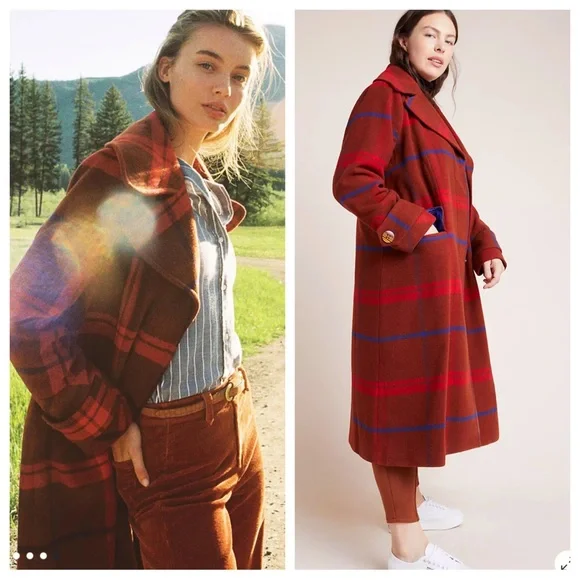 NWT! Anthropologie Plaid Jasper Coat